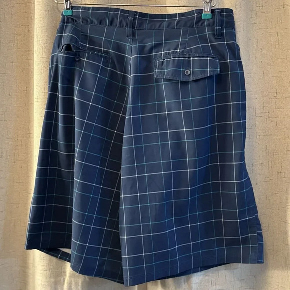 OP OPFLEX 4-Way Stretch Mens Board Shorts Blue and White Plaid Size 36 Button Up - Picture 3 of 5